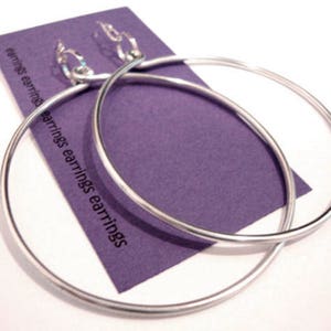 Plain Jane Big Hoop Silver Earrings image 1