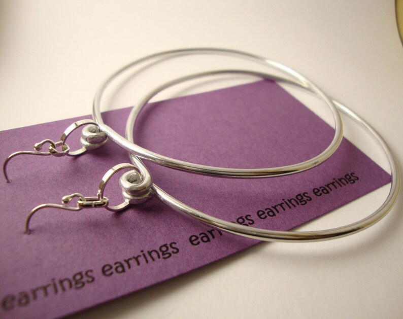 Plain Jane Big Hoop Silver Earrings image 4