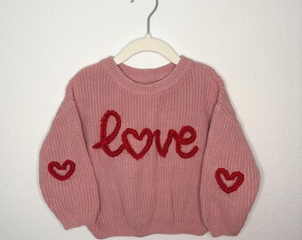 Custom Embroidered Baby Name Sweater- ROSE