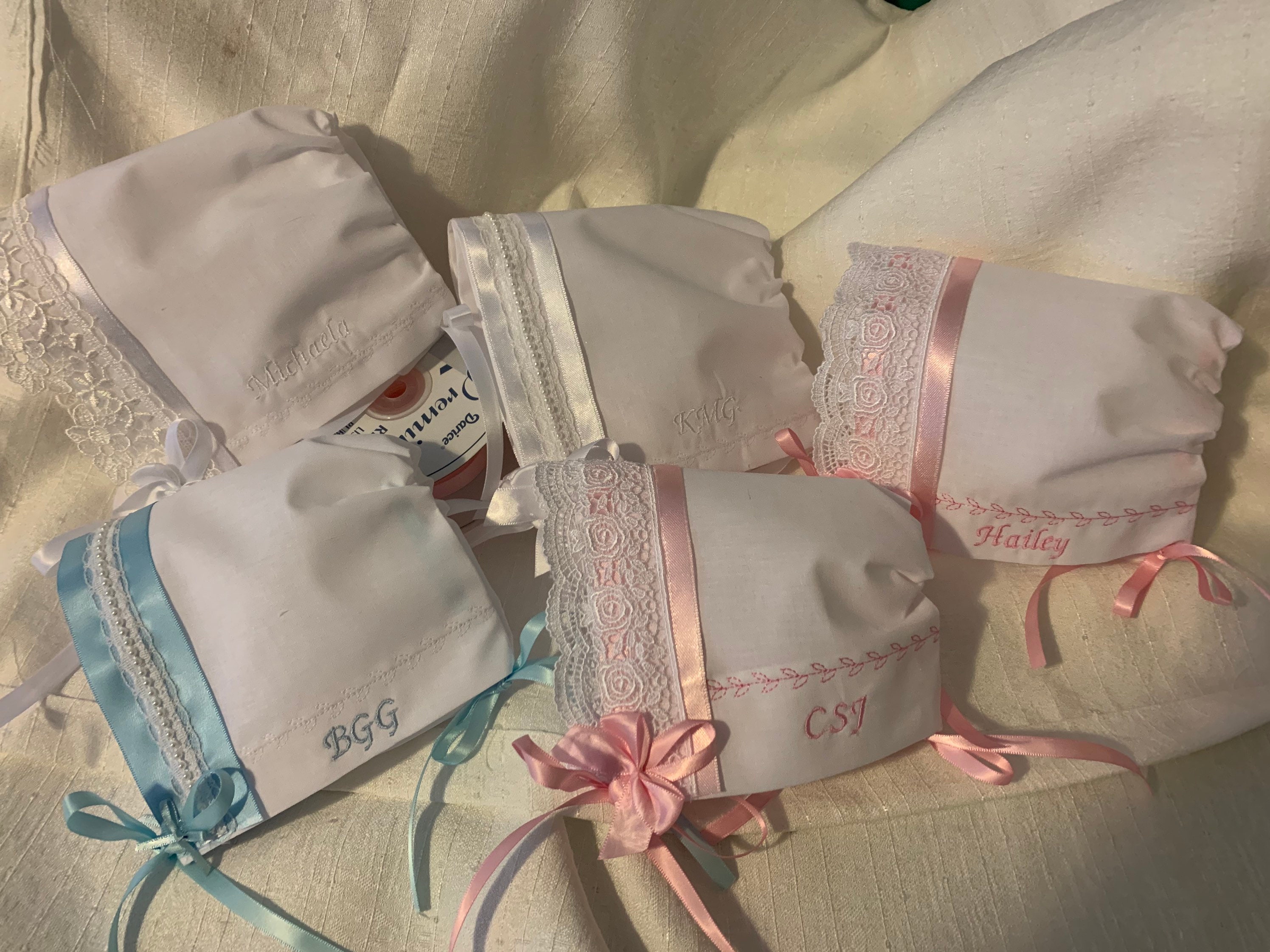 Baby Handkerchief blue Scallopedmagic Hanky Baptism Etsy