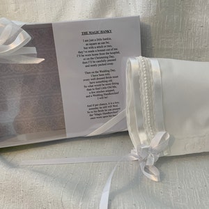 Baptism bonnet (white pearl) magic hanky Baptism, Christening, Dedication bonnet