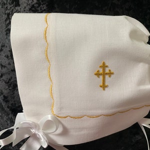 Baby Bonnet handkerchief, baptism and christening gift