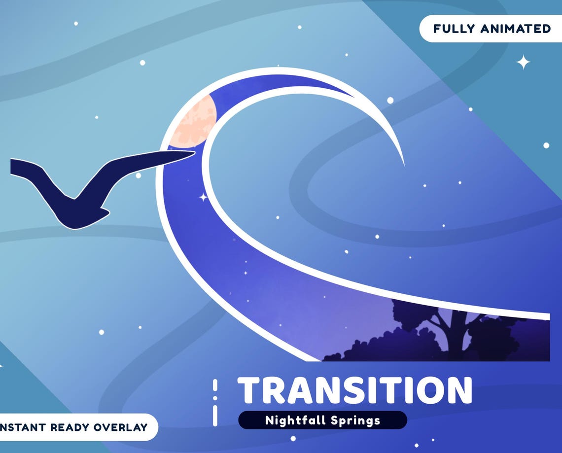 Nightfall Springs Animated Stream Overlay Package for Twitch Bundle ...