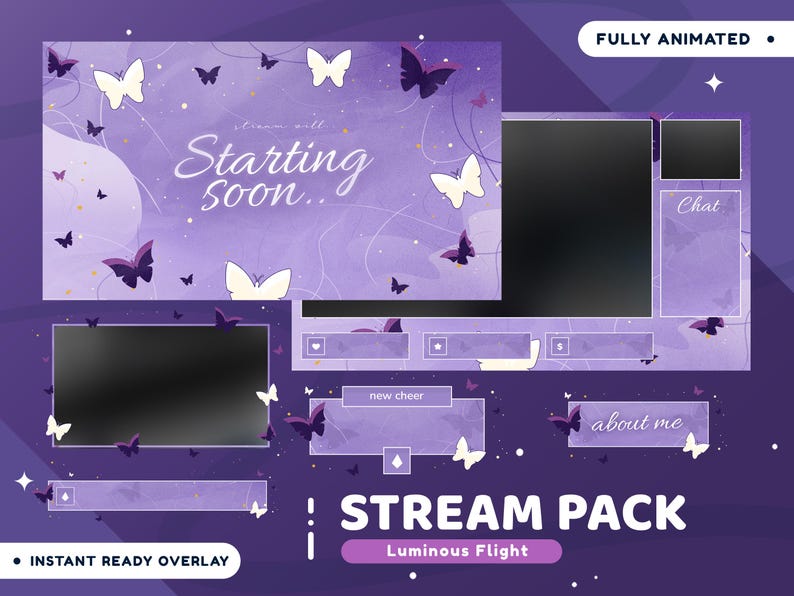 Luminous Flight Animated Stream Overlay Package for Twitch Bundle ...