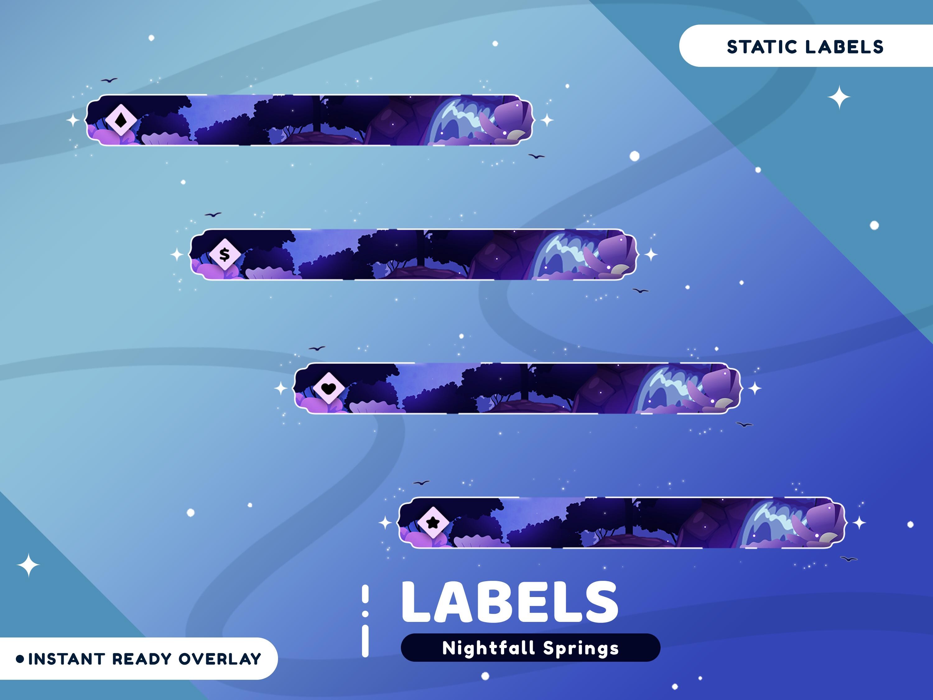 Nightfall Springs Animated Stream Overlay Package for Twitch Bundle ...