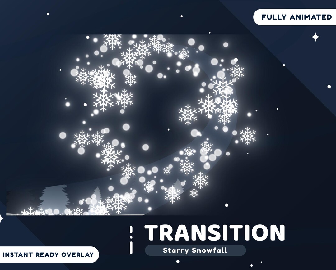 Starry Snowfall Animated Stream Stinger Transition Package, Starry ...