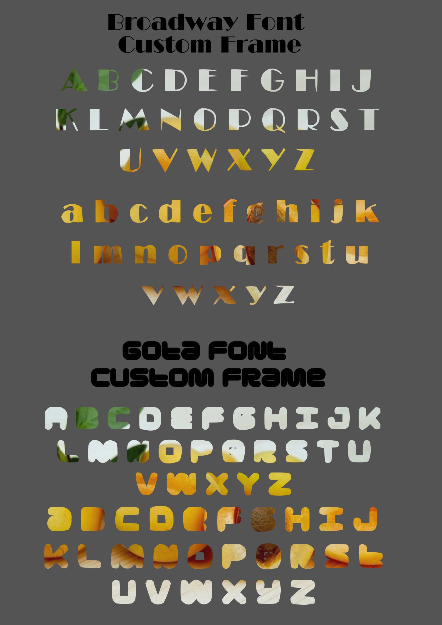 Custom Canva Frame for Any Font Needed 2626 English Letters Capital and ...