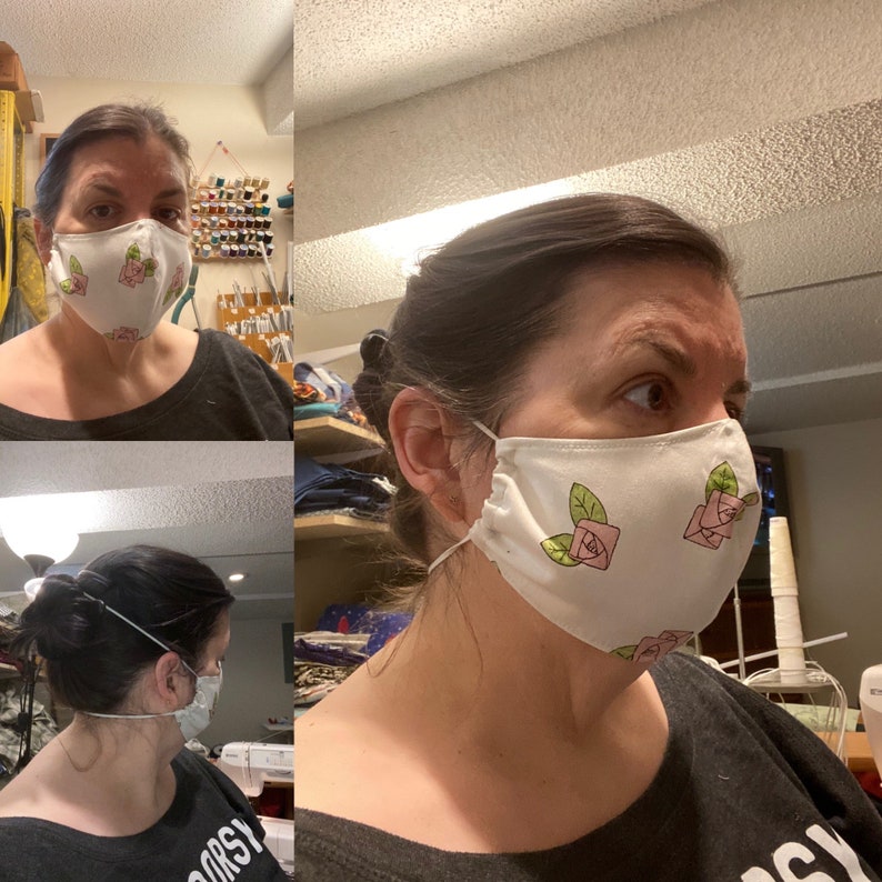 Batik quilt cotton face mask reversible and washable Around Etsy