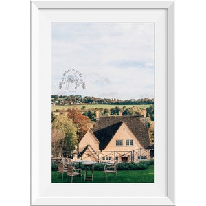 English Countryside Village Photo Print, English Home Decor, Cotswolds Village Wall Art, House in the Countryside Print, Farm House Decor