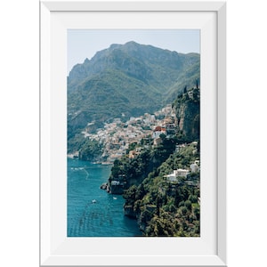 Village along the Amalfi Coast Print, Positano Coastal Photography, Amalfi Coast Photo Print, Italy Coastal Village Wall Art, Italian Coast