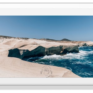 Milos Beach Landscape Photography, Sarakiniko Beach Photo, Minimalist Photography, Neutral Coastal Print, Greece Photography, Milos Photo
