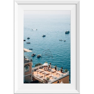 Hotel Rooftop View of Positano, Italian Coast Travel Print, Amalfi Coast Travel Print, Amalfi Coast Wall Art, Positano Coastal Photo Print