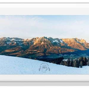 Austrian Alps Winter Landscape Print, Snow Travel Print, Mountain Winter Wall Art, Ski Mountain Photography,European Winter Ski Photo Print