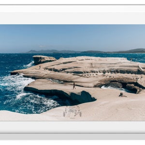 Sarakiniko Beach Milos Landscape, Milos Photography, Milos Coastal Wall Art, Greece Minimalist Beach Photo, Neutral Coastal Photography
