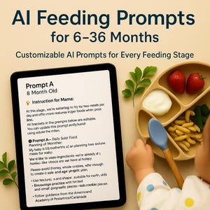 AI-babyvoedingsinstructies pdf – aangepast babymaaltijdplan 6–36 m | Gids voor het volgen en spenen van vaste stoffen