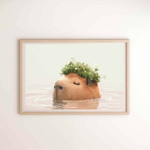 home decor Capybara monogram Cute Capybara Wall Decor Watercolour Capybara Template Romantic Capybara Svg Nursery art therapy wall hanging