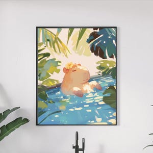 Romantic Capybara Bathroom Wall Art Lovely Capybara template Nursery Capybara Art Print crazy capybara wall art Funny Cool Capybara Monogram