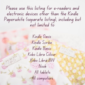 E-Reader, Tablet oder Computer Tasche mit Reißverschlusstasche aus wattiertem Baumwollstoff Bild 2