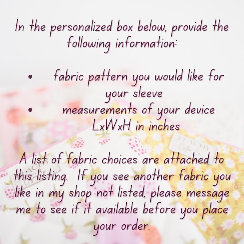 E-Reader, Tablet oder Computer Tasche mit Reißverschlusstasche aus wattiertem Baumwollstoff Bild 3