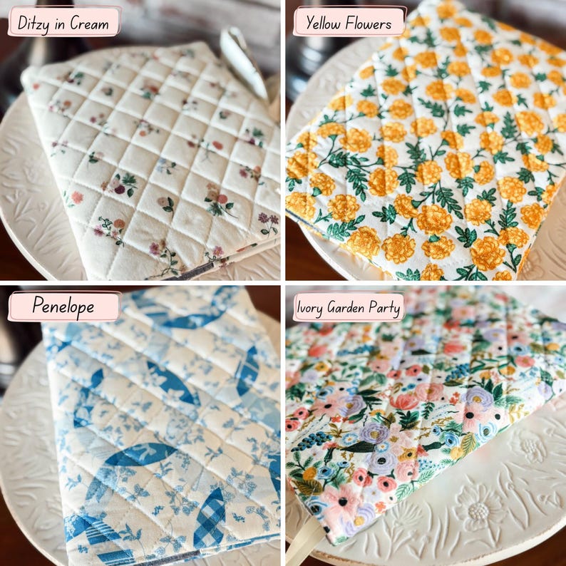 E-Reader, Tablet oder Computer Tasche mit Reißverschlusstasche aus wattiertem Baumwollstoff Bild 7