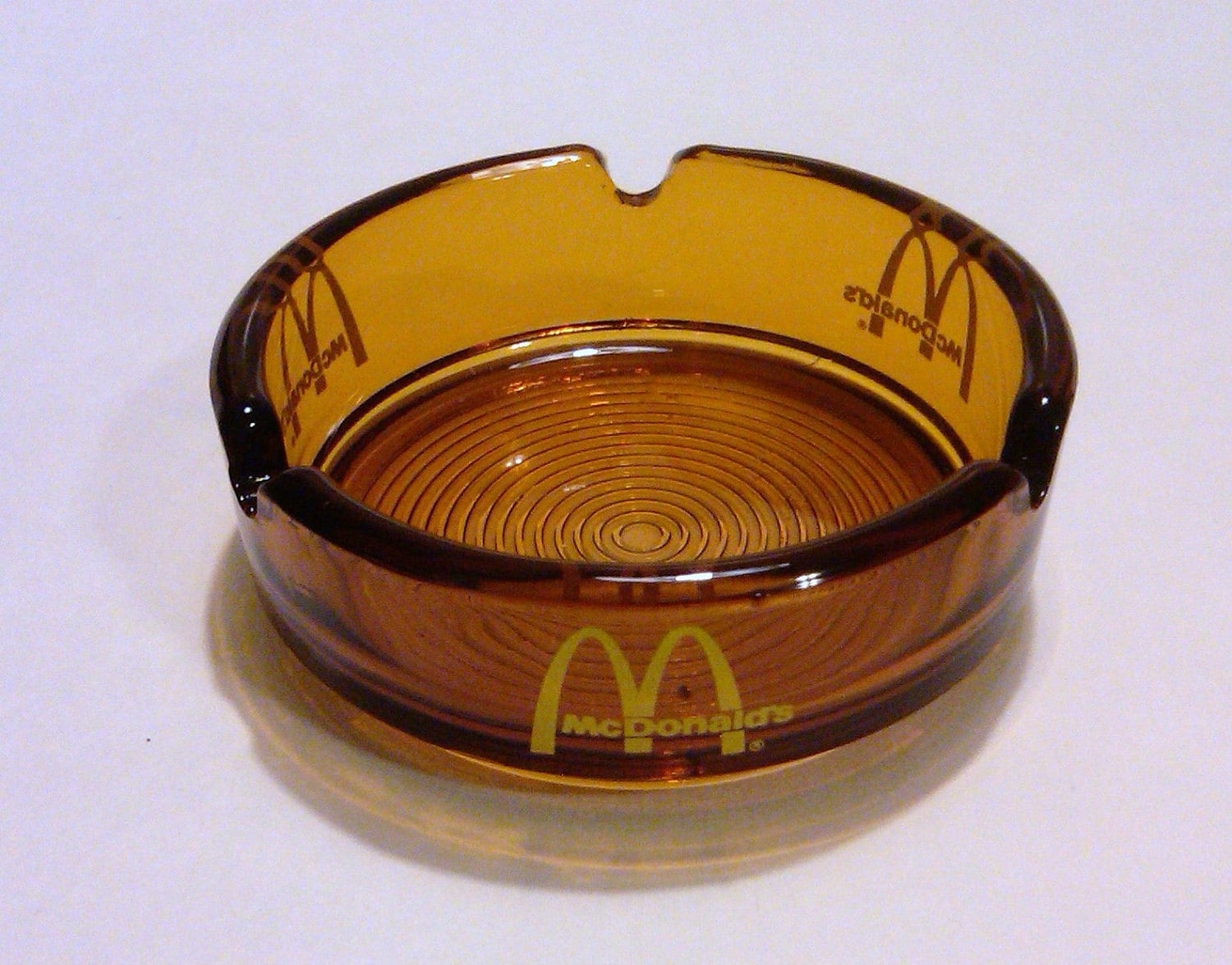 Vintage Mcdonald's Brown Glass Ashtray With Yellow Lettering - Etsy