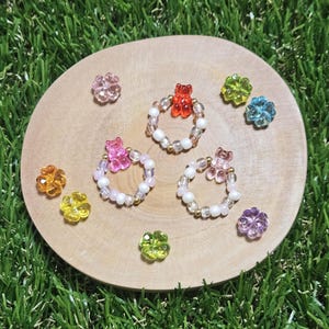 3rings+Mindfulness Items+ring) Beaded bear Rings,Beads Rings,Bead teddy bear,Mindfulness Jewelry,anxiety ring,fidget ring