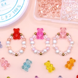 3 bears KIT) Beaded bear Rings,Beads Rings kit,Bead teddy bear,Mindfulness Jewelry,anxiety ring,fidget ring