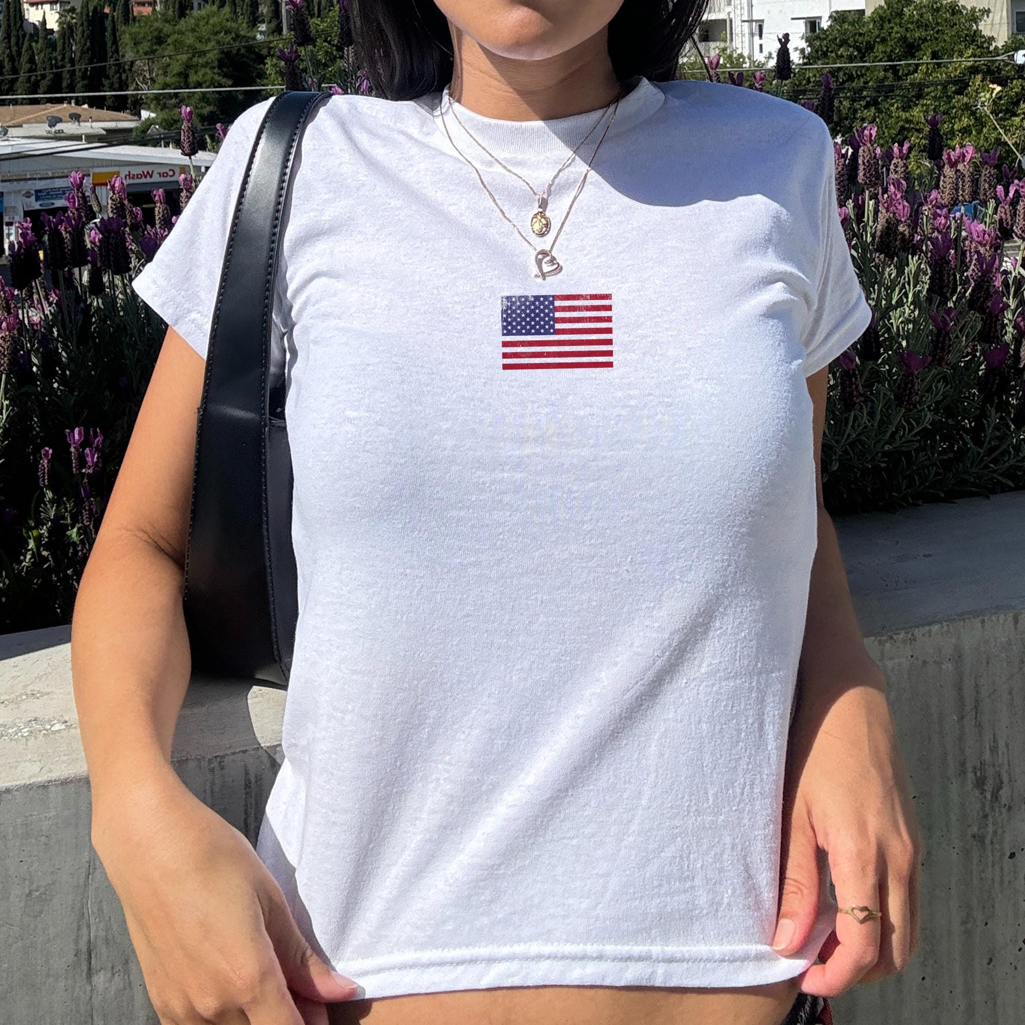 Y2k Usa Flag Tee - Etsy