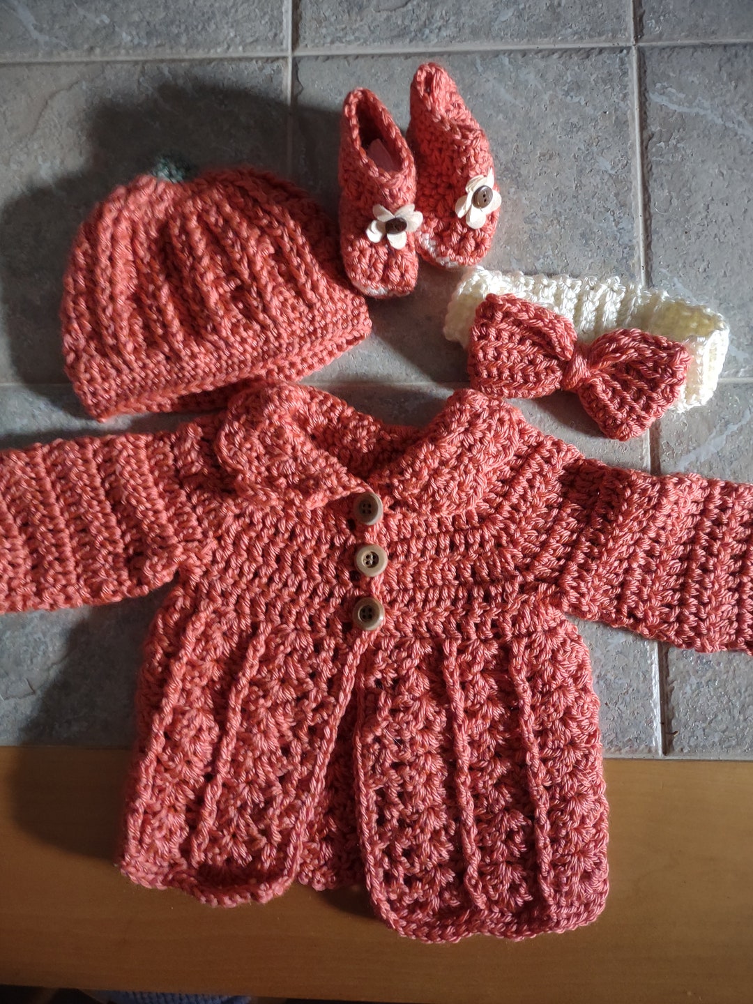 Crochet Baby Sweater Set Etsy