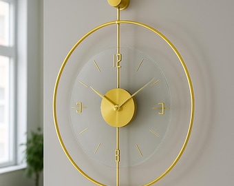 Modern Large Wall Clock, Metal Wall Clock Gift, Large Wall Clock, Luxury Home Decor, Clock for Wall, Gold Wall Clock, Unique Home Gift