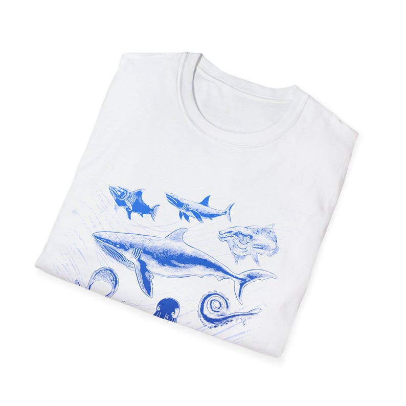 OCEAN CREATURES TSHIRT Fish Shark Octopus Fishing Fisherman Gift for