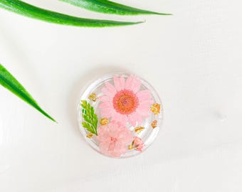 Real Pansy Daisy Flower Handmade Phone Grip, Magnetic Four Leaf Pressed Leaf Phone Grip, Forget Me Not Baby's Breath Folding Grip For Kindle