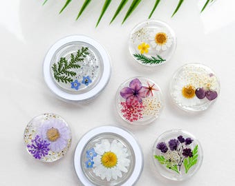 Real Pansy Daisy Flower Handmade Phone Grip, Magnetic Narcissus Pressed Fern Leaf Grip, Forget Me Not Baby's Breath Folding Grip For Kindle