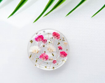 Real Pansy Daisy Flower Handmade Phone Grip, Magnetic Pressed Fern Dry Maple Leaf Grip, Forget Me Not Baby's Breath Folding Grip For Kindle
