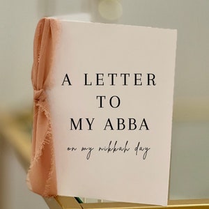 Premium Leinen-Karte „To My“ Abba/Dad | Nikkah-Karte | Shaadi-Karte | Hochzeitskarte | Hochzeitstag der Karte | Desi Papa Karte