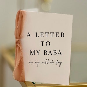 "Hochwertige Leinen Grußkarte ""To my"" Baba/Dad" | Nikkah-Karte | Shaadi-Karte | Hochzeitskarte | Hochzeitstag der Karte | Desi Papa Karte