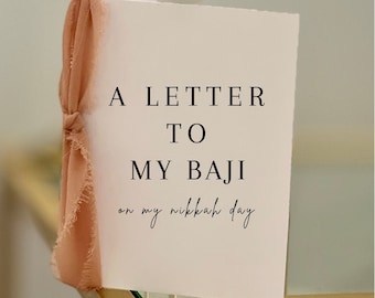 Premium "To My" Baji/Sister Linen Card | Nikkah Card | Shaadi Card | Wedding Card | Wedding Day Of Card | Desi Sister Card