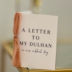 Premium "To My" Dulhan/Biglietto di lino da sposa / Biglietto Nikkah / Biglietto Shaadi / Biglietto di nozze / Biglietto per il giorno del matrimonio / Biglietto per la sposa Desi