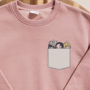 Embroidered Anime Sweatshirt, Demon Killer Sweater, Sun - Water - Thunder - Beast Breathing Inspired Hoodie, Perfect Gifts for Anime Lovers