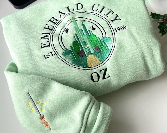 Embroidered Emerald City Sweatshirt: Wizard of Oz Broadway Musical
