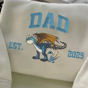 Custom Dad Embroidered HTTYD Sweatshirt, Thorny Death-Inspired Hoodie, Tips for Training Your Dragon, Furry of Sky Design, Gifts for Dad