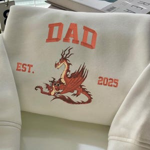 Custom Dad Embroidered HTTYD Sweatshirt, Nightmare of Terror Hoodie, Tip for Training Your Dragon, Furry of the Night Design, Gift for Dad