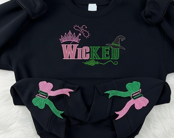 Wicked Glitter Embroidered Sweatshirt: Defying Gravity Hoodie, Christmas Gifts for Her