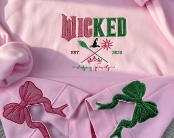 Custom Wicked Glitter Embroidered Sweatshirt: Defying Gravity Hoodie, Christmas Gifts for Her
