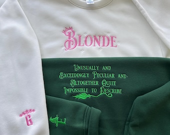 Elphaba Glinda Embroidered Sweatshirt: Wicked Musical Gift, Custom Wicked Hoodie
