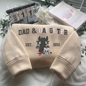 Custom Embroidered Dragon Sweatshirt, Custom Name Hoodie, Tip for Training Your Dragon, Furry of the Night Design, Gift for HTTYD Lovers