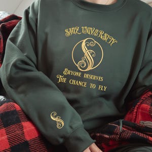 Shiz University geborduurd sweatshirt, Defy Gravity hoodie, Witches of Oz shirt, alumnitrui, toverstaf bezemsteel, Halloweencadeau