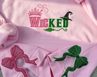 Wicked Glitter Embroidered Sweatshirt: Defying Gravity Hoodie, Christmas Gifts for Her