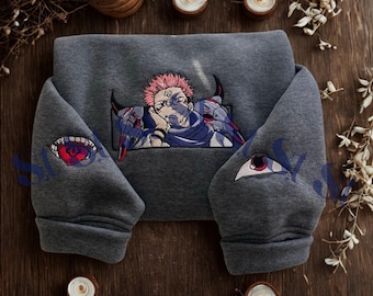 Embroidered Anime Sweatshirt: King of Curses Malevolent Shrine Design