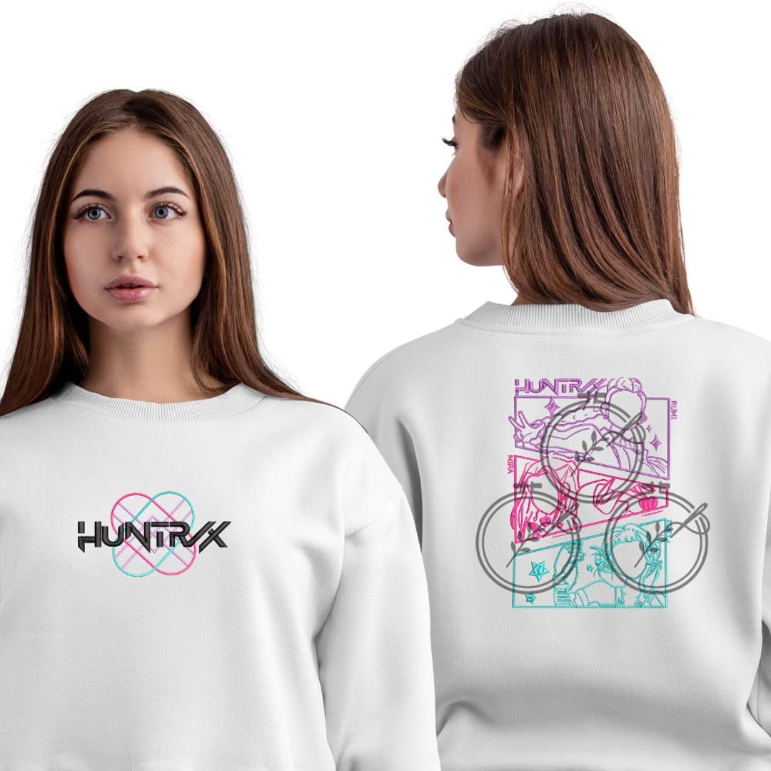 Sudadera Con Capucha KPop Demon Hunters - Huntrix Huntr/X Band Pose Back | Música Y Estilo Para Fans
